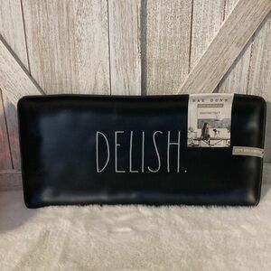 Rae Dunn Black 'Delish' Melamine Tray